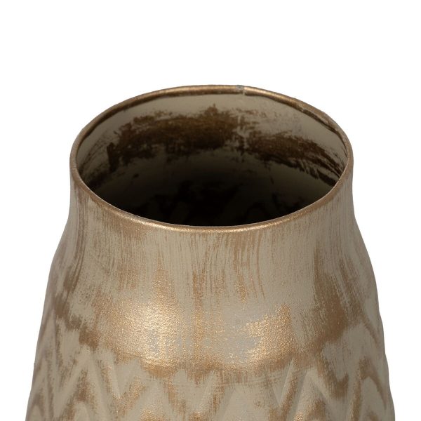 Vase Beige Golden Iron 21 x 21 x 34 cm Online Hot Sale