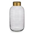 Vase Smooth Grey Golden Glass (14,5 x 29,5 x 14,5 cm) Discount