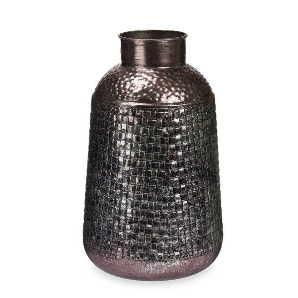 Vase Silver Metal 22,5 x 39,5 x 22,5 cm (4 Units) With relief Discount