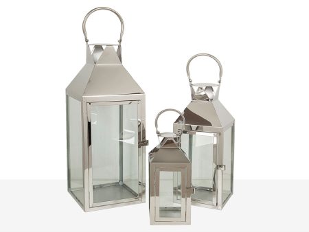 Lantern Romimex Silver Metal 18 x 53 x 18 cm For Cheap