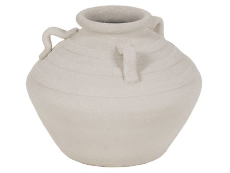 Vase White Ceramic 34 x 34 x 30 cm 34 x 34 x 27 cm For Discount