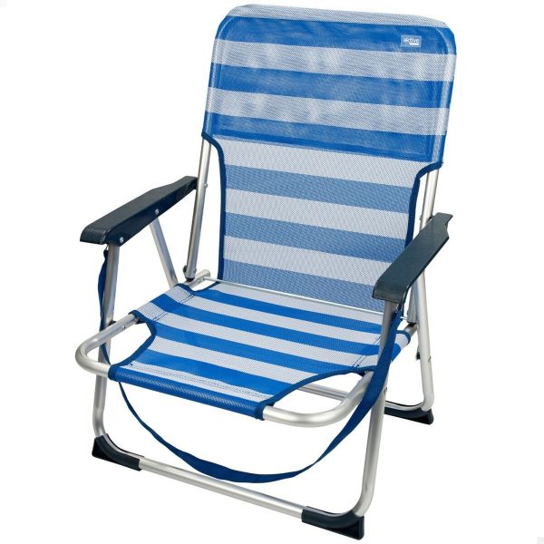 Beach Chair Aktive Foldable Blue 44 x 72 x 35 cm (4 Units) For Discount