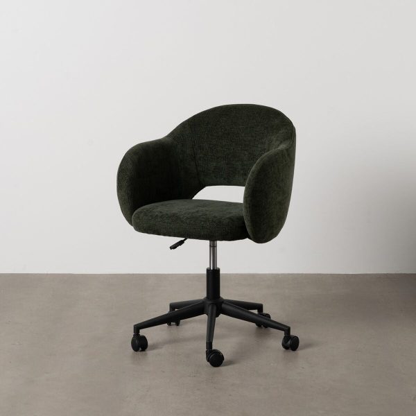 Office Chair Black Green 56 x 56 x 85 cm on Sale