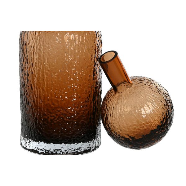 Vase Home ESPRIT Brown Crystal Modern 12,5 X 12,5 X 43,5 cm For Discount