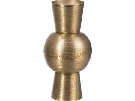 Vase Golden Aluminium 20,3 x 20,3 x 41,9 cm For Discount