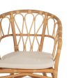 Dining Chair White Natural Rattan 58 x 59 x 78 cm For Discount