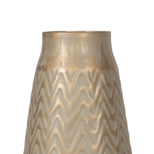 Vase Beige Golden Iron 21 x 21 x 34 cm Online Hot Sale