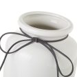 Vase White Grey Ceramic 13,8 x 13,8 x 22 cm Online Hot Sale