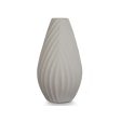 Vase Stripes Grey Ceramic 26 x 49 x 26 cm Discount