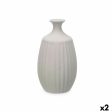 Vase Grey Ceramic 21 x 39 x 21 cm (2 Units) Stripes Hot on Sale