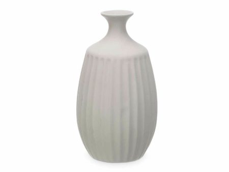 Vase Grey Ceramic 21 x 39 x 21 cm (2 Units) Stripes Hot on Sale