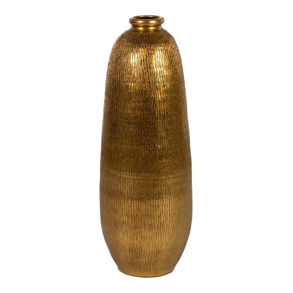 Vase Golden Ceramic 30 x 30 x 80 cm on Sale