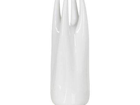 Vase White Ceramic 19,5 x 19,5 x 56 cm Discount