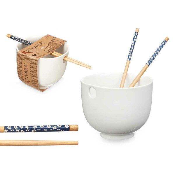 Bowl White Bamboo 24 x 10,7 x 13,3 cm Toothpicks asiatico oriental (12 Units) Hot on Sale