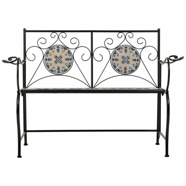 Bench Alexandra House Living Black Iron Tile 50 x 88 x 110 cm Online Sale