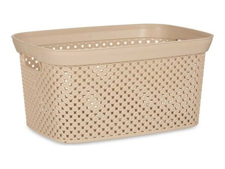 Basket Beige Plastic 10 L 24 x 17 x 35 cm Cheap