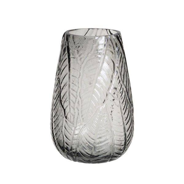 Vase Grey Glass 17 x 17 x 26 cm For Cheap