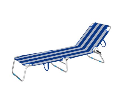 Sun-lounger Marbueno Aluminium Stripes Blue White 187 x 24 x 58 cm Online Hot Sale