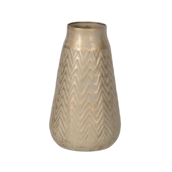 Vase Beige Golden Iron 21 x 21 x 34 cm Online Hot Sale