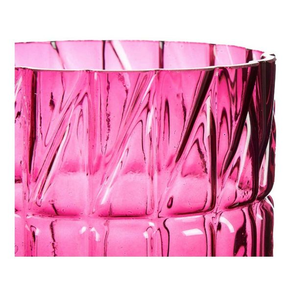 Vase Pink Engraving Crystal (13 x 26,5 x 13 cm) Hot on Sale