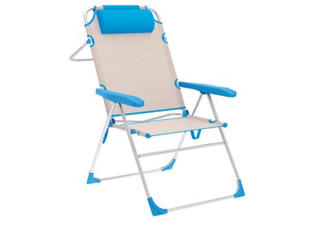 Folding Chair Marbueno Blue Beige 67 x 99 x 66 cm Online Hot Sale