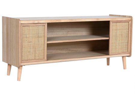 TV furniture Home ESPRIT Natural Rattan Paolownia wood 120 x 35 x 54 cm For Cheap