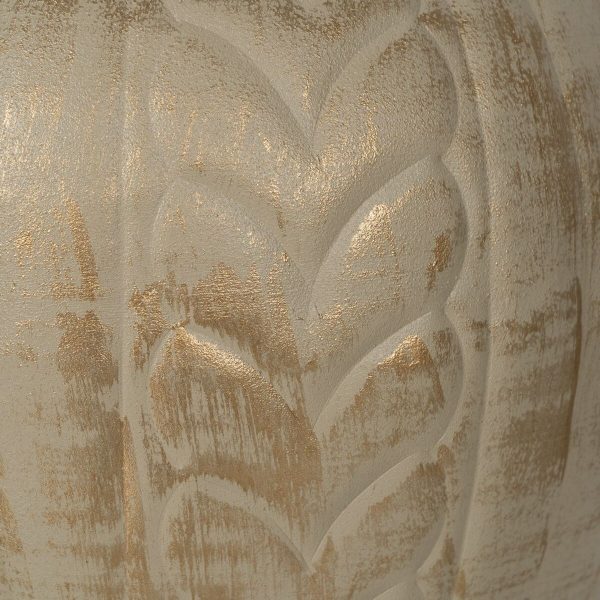 Vase Beige Golden Iron 25 x 25 x 33 cm For Sale