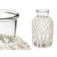 Vase White Cloth Glass 18,5 x 30,5 x 18,5 cm (4 Units) Macrame Cheap