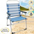 Beach Chair Aktive Blue White 48 x 88 x 50 cm Aluminium Foldable (4 Units) For Discount