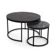 Set of 2 tables Versa Aurea 48 x 48 x 42 cm 80 x 80 x 48 cm on Sale