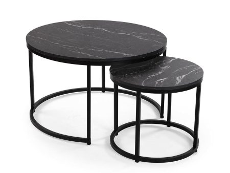 Set of 2 tables Versa Aurea 48 x 48 x 42 cm 80 x 80 x 48 cm on Sale