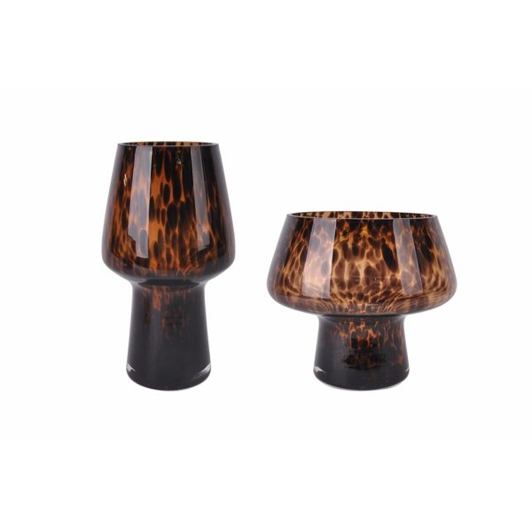 Vase Home ESPRIT Brown Black Crystal Modern 16,5 x 16,5 x 29 cm Discount