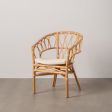 Dining Chair White Natural Rattan 58 x 59 x 78 cm For Discount