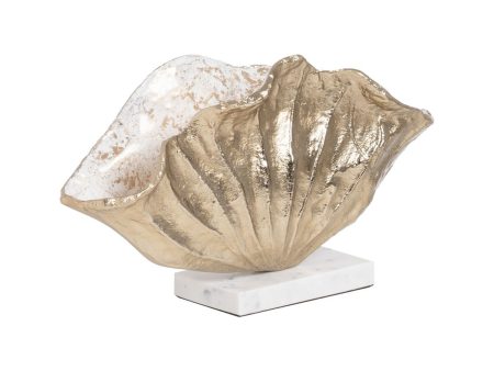 Centerpiece White Champagne Aluminium Marble 33 x 18 x 18 cm Cheap