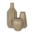 Vase Beige Golden Iron 25 x 25 x 33 cm For Sale