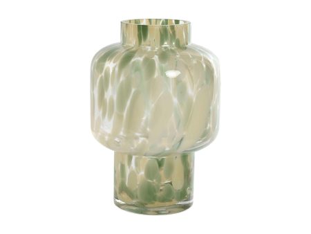 Vase Home ESPRIT Green Cream Crystal Modern 15 X 15 X 21,5 cm Hot on Sale