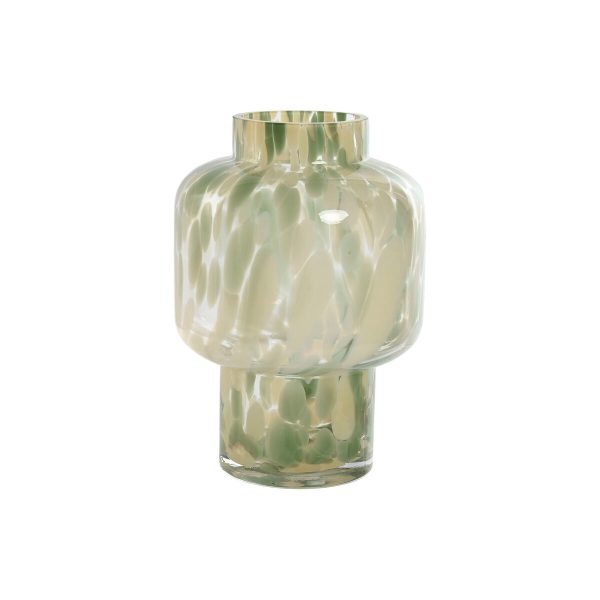 Vase Home ESPRIT Green Cream Crystal Modern 15 X 15 X 21,5 cm Hot on Sale