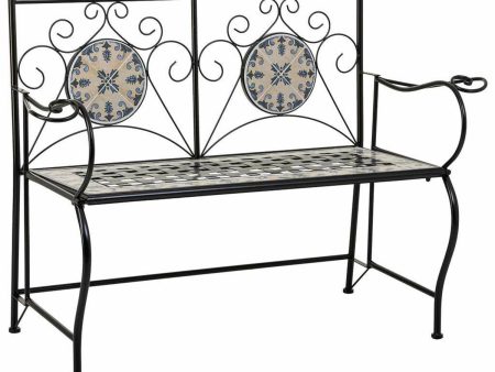 Bench Alexandra House Living Black Iron Tile 50 x 88 x 110 cm Online Sale