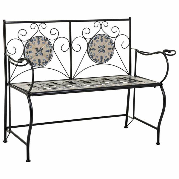 Bench Alexandra House Living Black Iron Tile 50 x 88 x 110 cm Online Sale