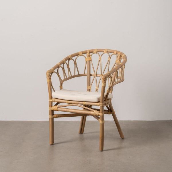 Dining Chair White Honey Rattan 58 x 59 x 78 cm Hot on Sale