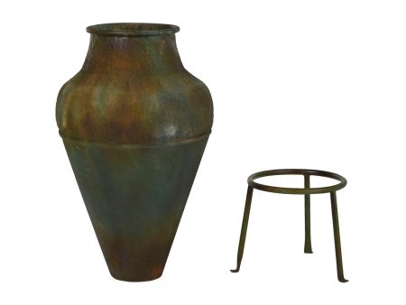 Vase Home ESPRIT Green Metal 49 X 49 X 91 cm Supply