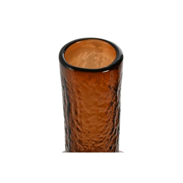 Vase Home ESPRIT Brown Crystal Modern 12,5 X 12,5 X 43,5 cm For Discount