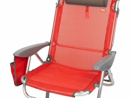 Folding Chair with Headrest Aktive Menorca Red 51 x 76 x 45 cm (2 Units) Supply