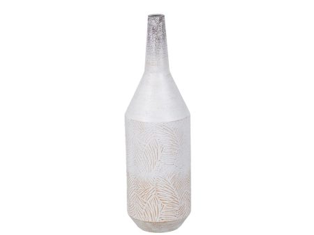 Vase White Iron 15 x 15 x 50,5 cm Fashion