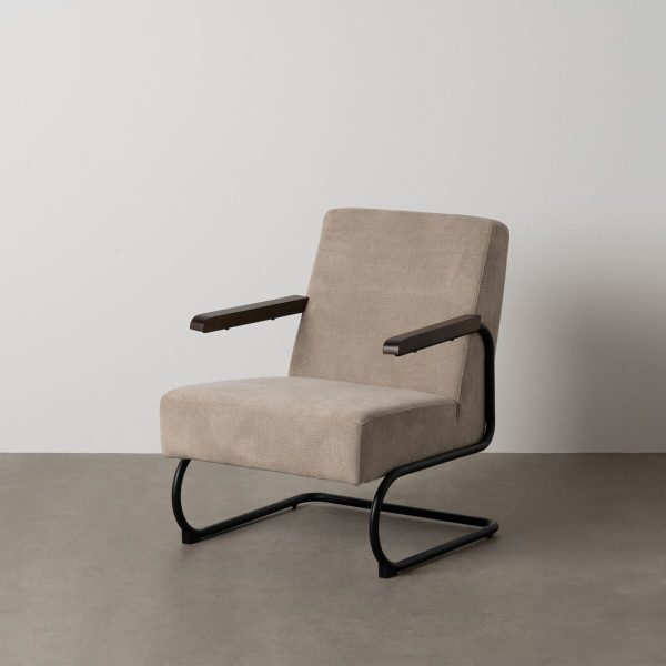 Armchair Black Taupe 61 x 70 x 85 cm For Discount