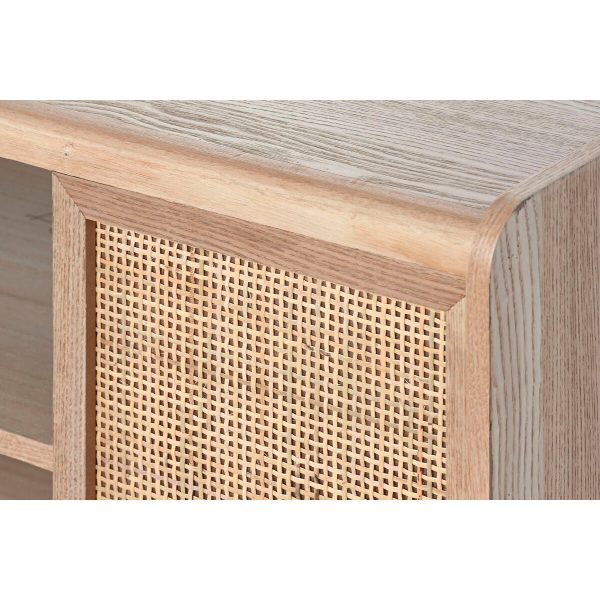 TV furniture Home ESPRIT Natural Rattan Paolownia wood 120 x 35 x 54 cm For Cheap