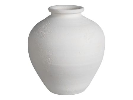 Vase White Ceramic Terracotta 34 x 34 x 37 cm Hot on Sale