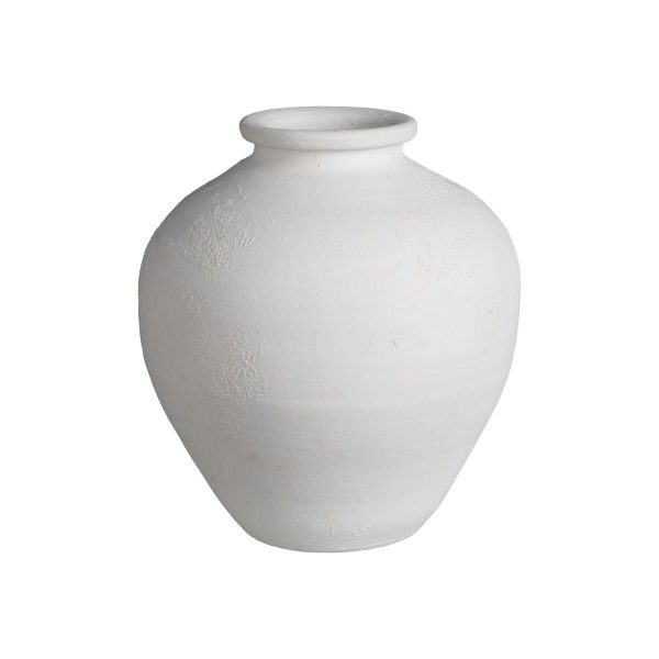 Vase White Ceramic Terracotta 34 x 34 x 37 cm Hot on Sale