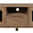 TV furniture BURNIE Black Natural 180 x 40,5 x 48 cm Cheap