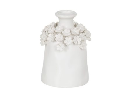 Vase White Ceramic 17 x 17 x 23 cm Hot on Sale